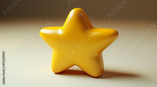 Minimalistic yellow star object Generative AI photo