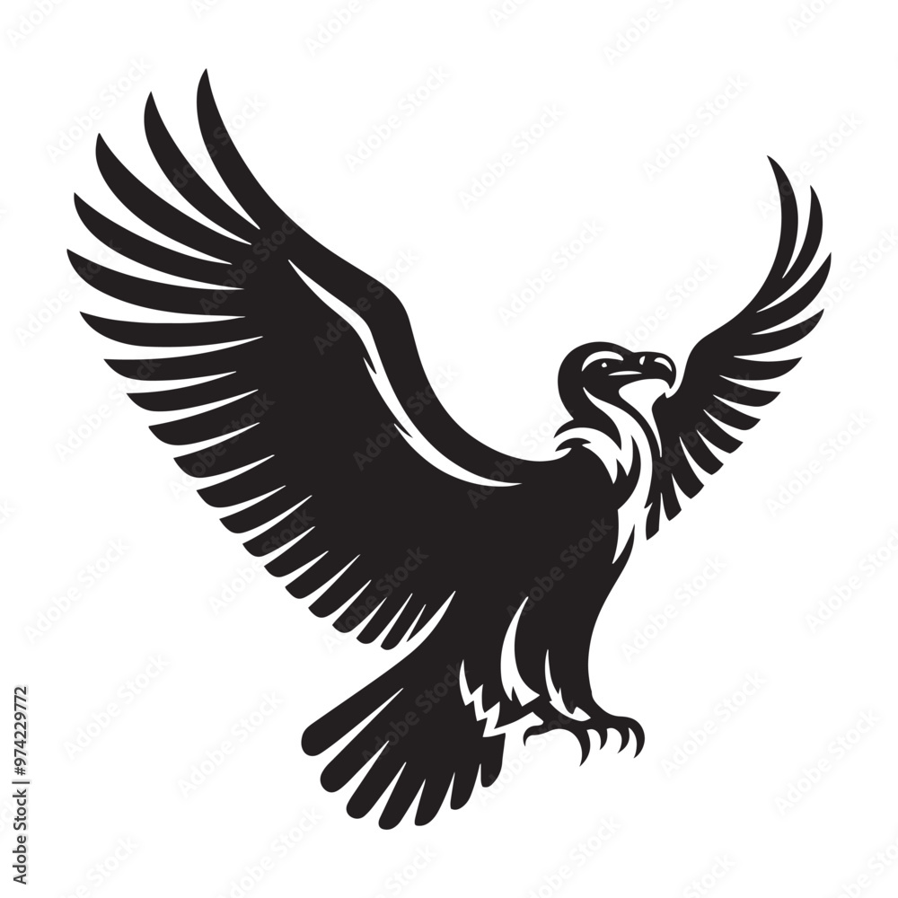 Obraz premium Detailed condor silhouette for unique digital artwork - Condor illustration - minimallest condor vector 