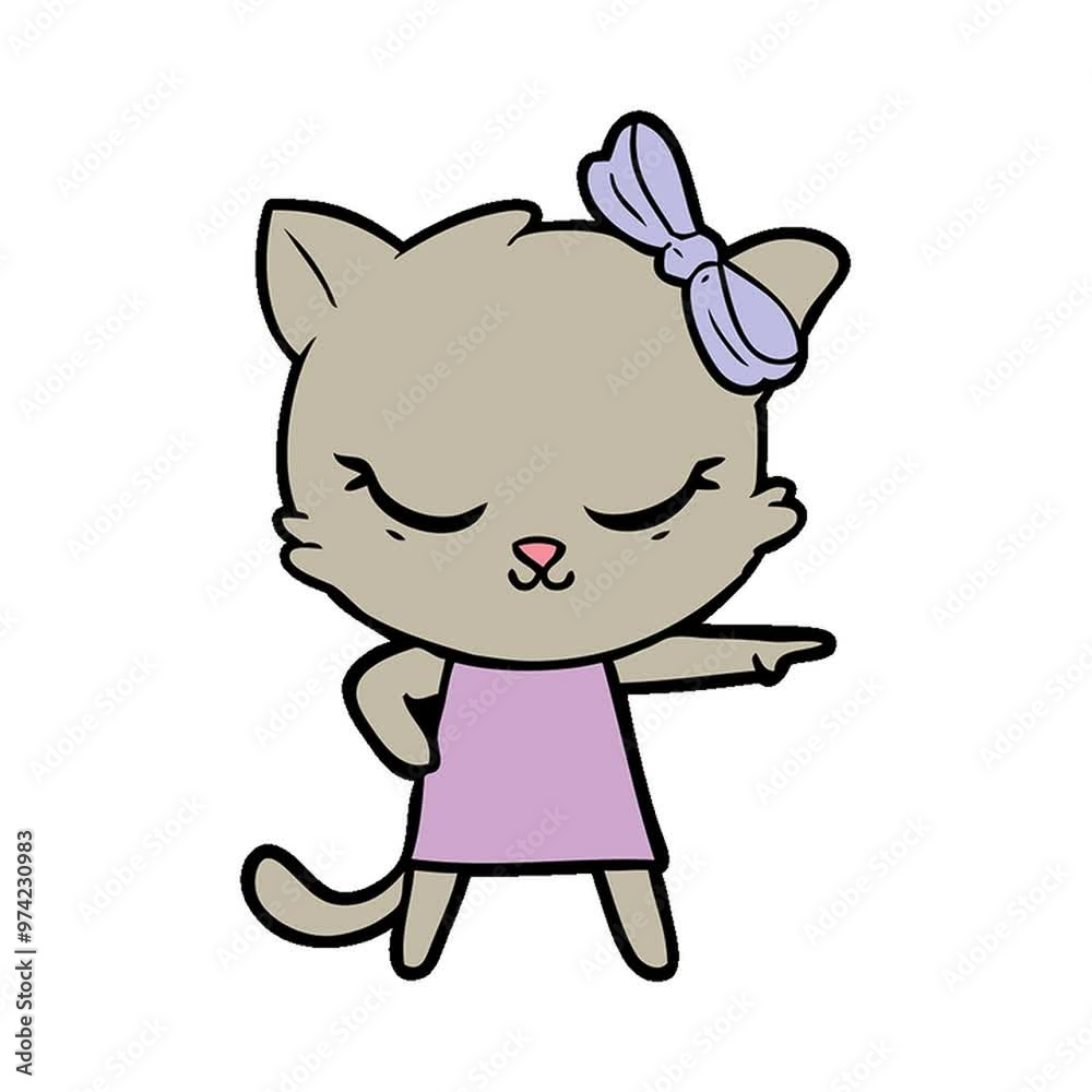 cute cartoon cat with bow cute cartoon cat with bow