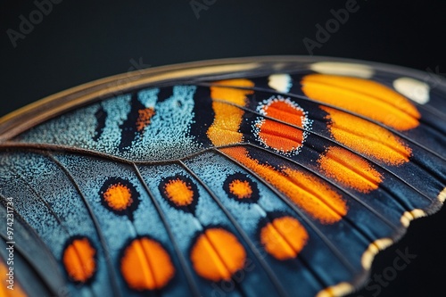 Close-up of a vibrant butterfly wing photo