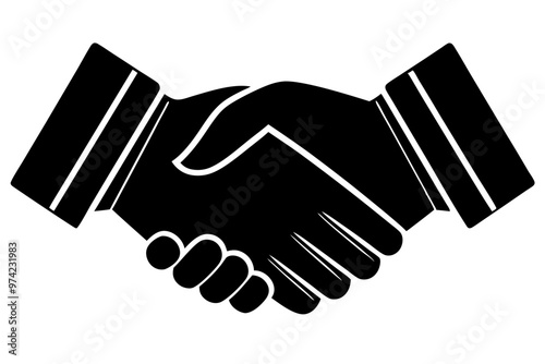  Hand shake vector silhouette,Illustration of handshaking