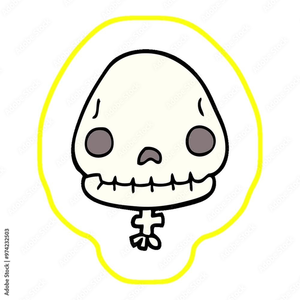 cartoon doodle halloween skull cartoon doodle halloween skull