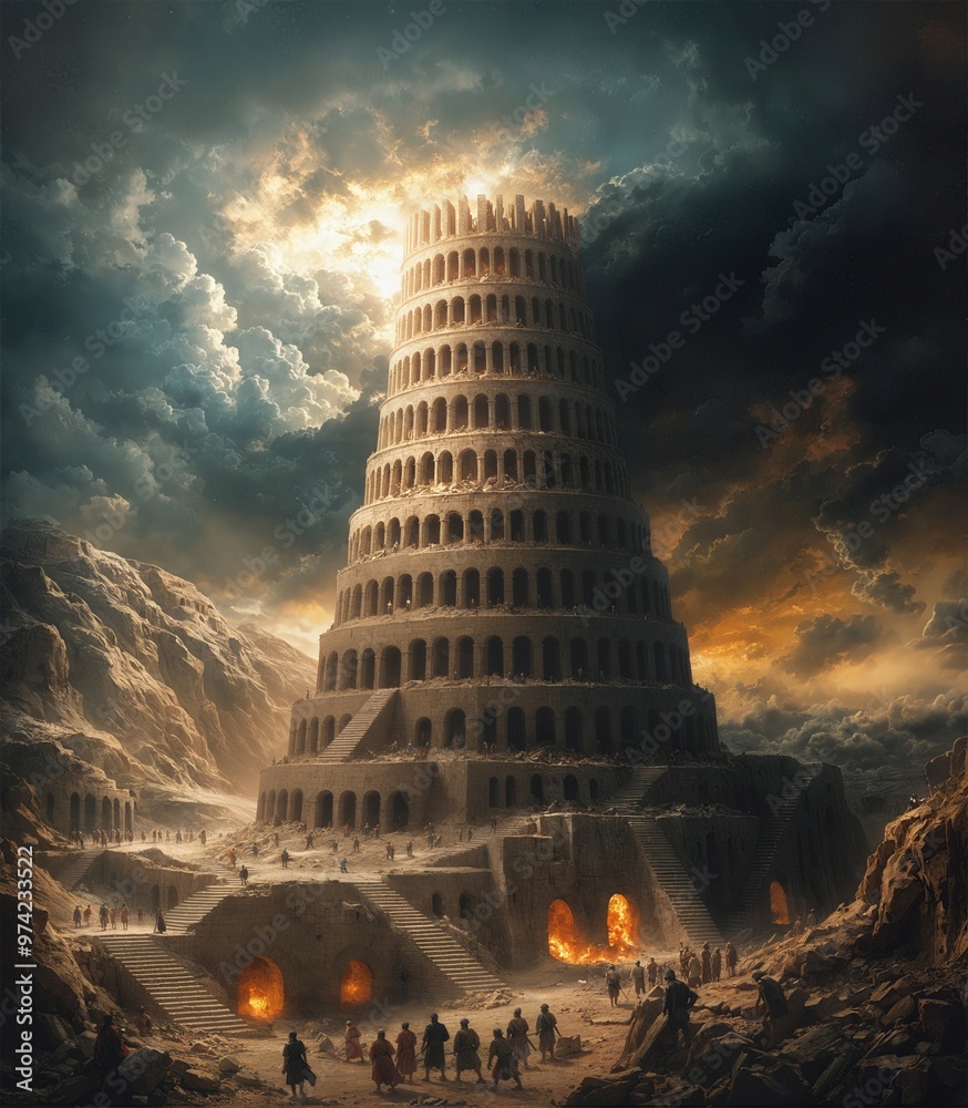 Tower of Babel. Bible Old Testament. Stock Illustration | Adobe Stock