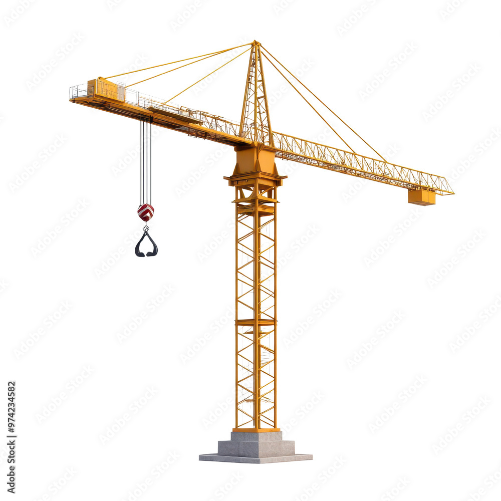 A tall yellow construction crane lifting heavy materials at a building site, symbolizing industry and engineering progress. A tall yellow construction crane lifting heavy materials at a building site, symbolizing industry and engineering progress.