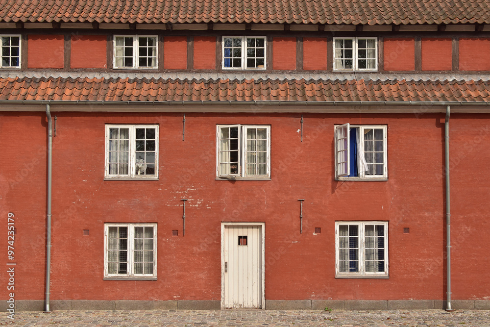 Beautiful red architecture in Kastellet area in Copenhagen. Beautiful red architecture in Kastellet area in Copenhagen.