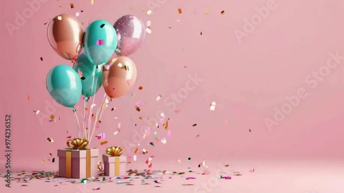 balloons and confetti