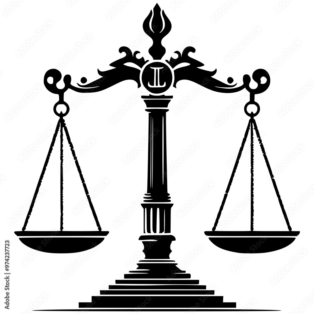 Silhouette of constitutional scales Silhouette of constitutional scales