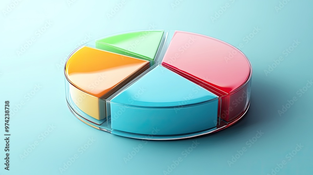 Fototapeta premium 3D pie chart of business cost structure with clear areas for text and no people