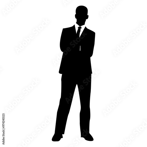 business man standing pose silhouette