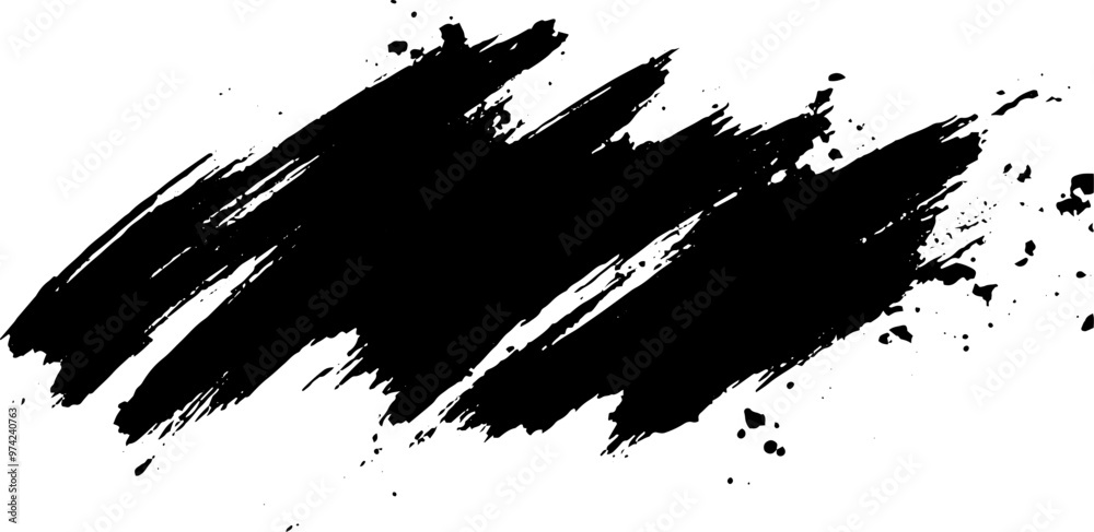 Black ink brush stroke vector background on a white background Black ink brush stroke vector background on a white background