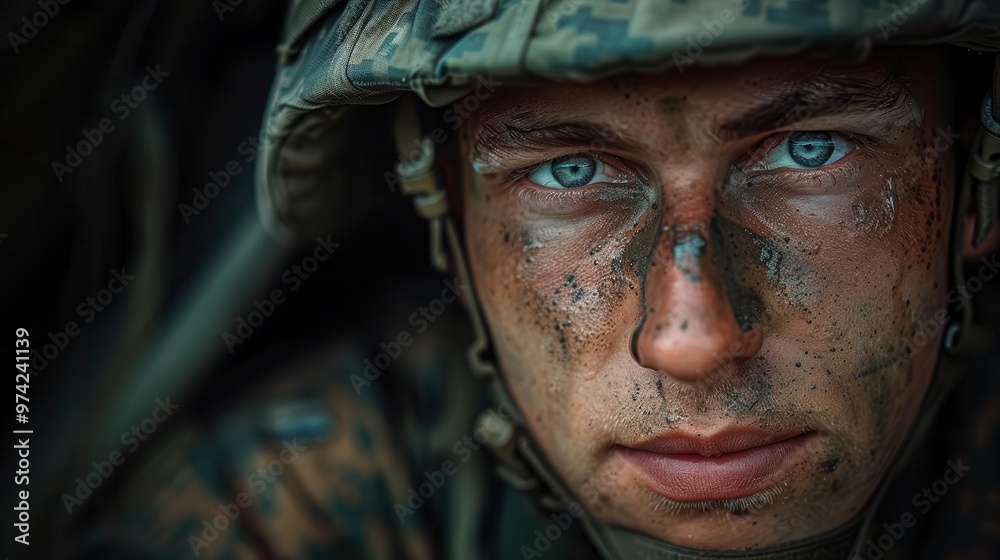 Soldier with sore muscles, field tent, resting, overcast sky, low angle, gritty realism, muted palette, somber mood Soldier with sore muscles, field tent, resting, overcast sky, low angle, gritty realism, muted palette, somber mood