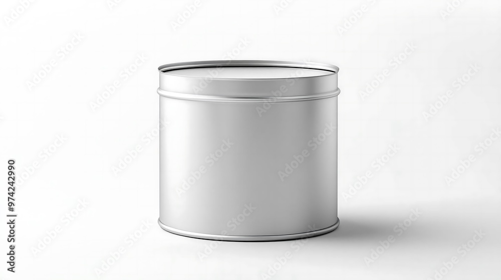Silver Metal Can Mockup Blank Tin Container for Branding Design Silver Metal Can Mockup Blank Tin Container for Branding Design