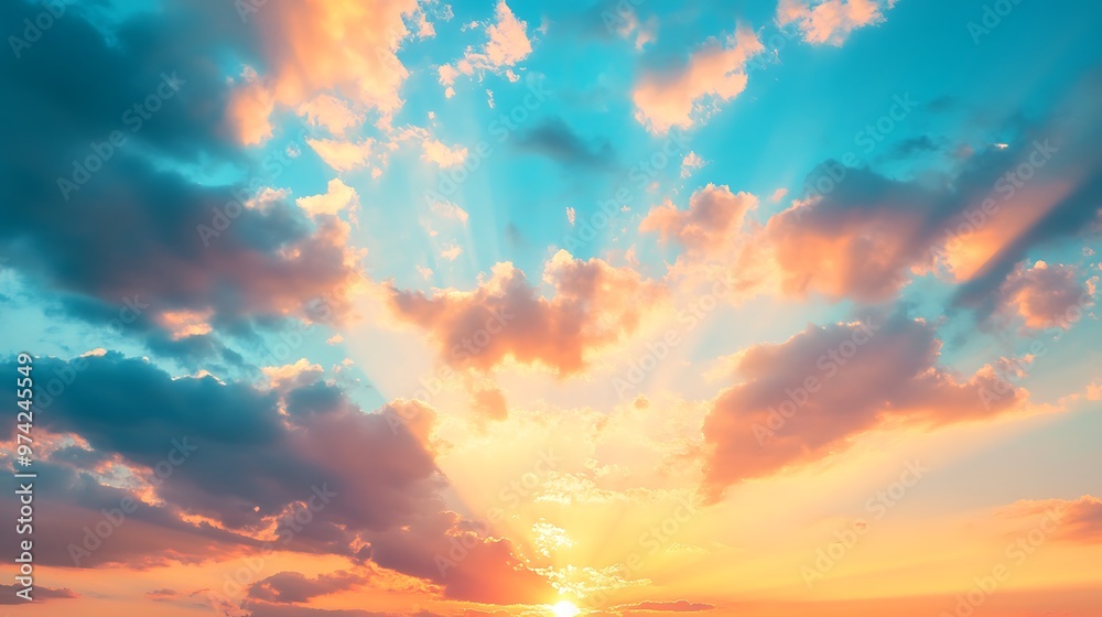 Stunning Sunset with Dramatic Clouds and Golden Rays