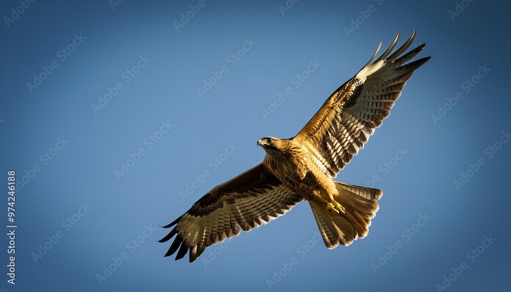 Obraz premium Refined gold hawk in mid-flight