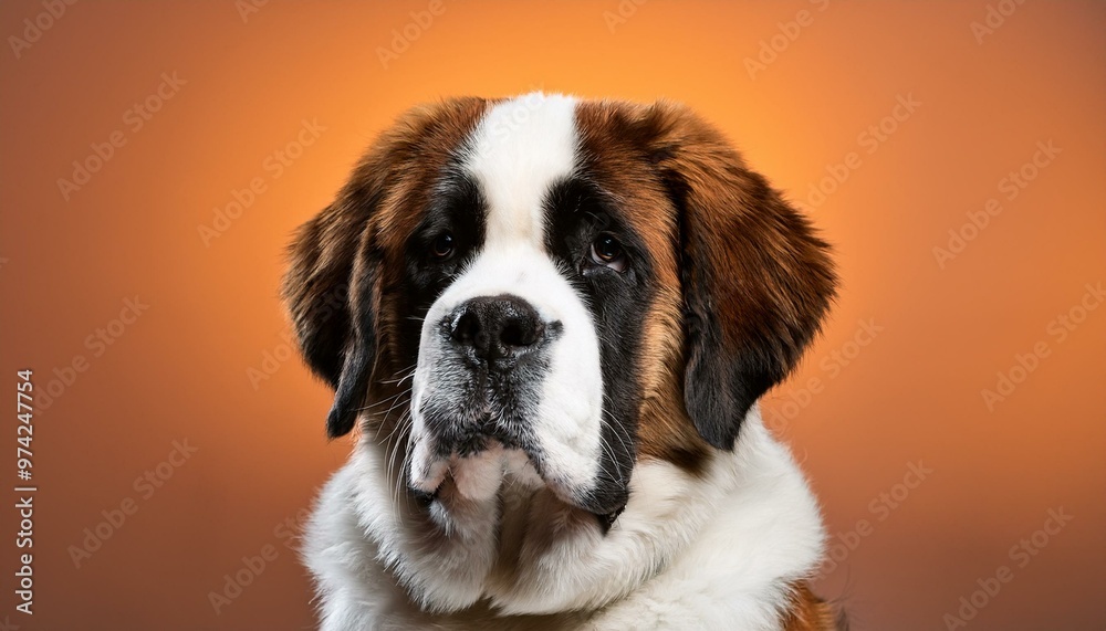 Saint Bernard dog on colored background Saint Bernard dog on colored background