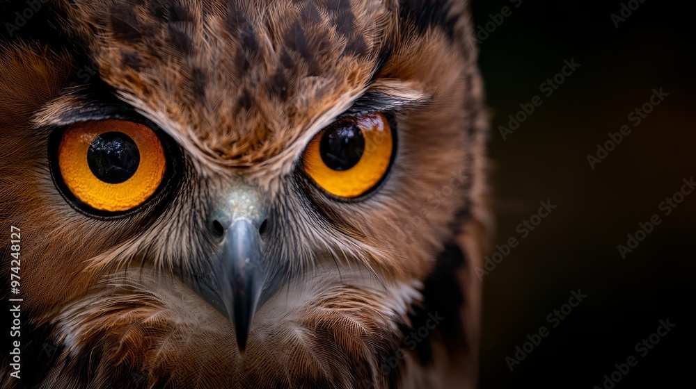 bright yellow eyes contrasting brown and white feathers bright yellow eyes contrasting brown and white feathers