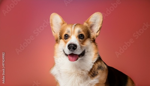 Pembroke Welsh Corgi dog on colored background