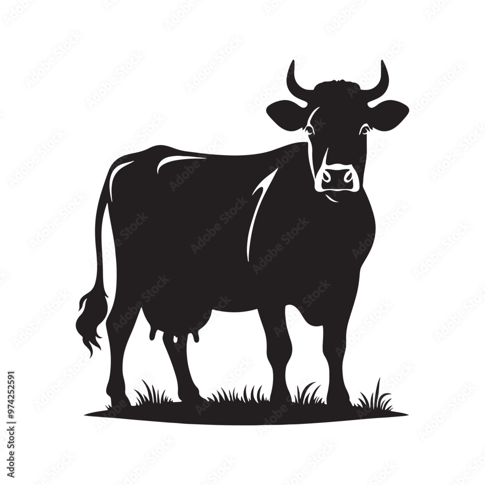 Elegant cow silhouette for modern design and media projects - Cow illustration - minimallest cow vector
Elegant cow silhouette for modern design and media projects - Cow illustration - minimallest cow vector