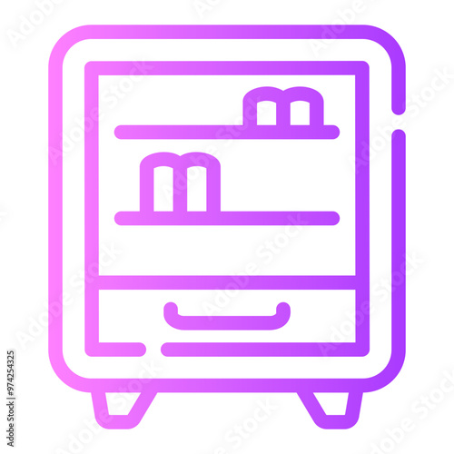 book shelf Line Gradient Icon