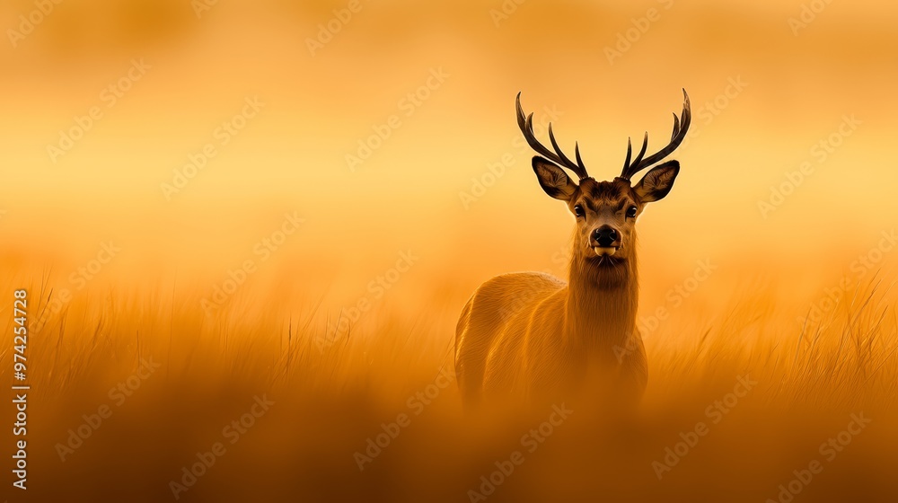 Fototapeta premium an orange-hued sunset sky