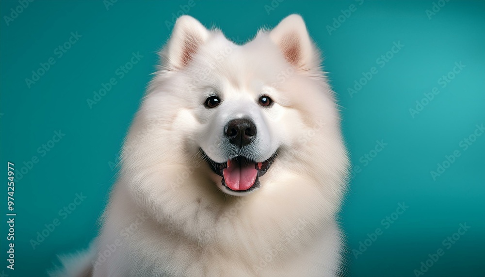 Samoyed on colored background Samoyed on colored background
