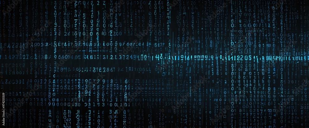 An abstract digital background with binary code and AI algorithms running in the background An abstract digital background with binary code and AI algorithms running in the background