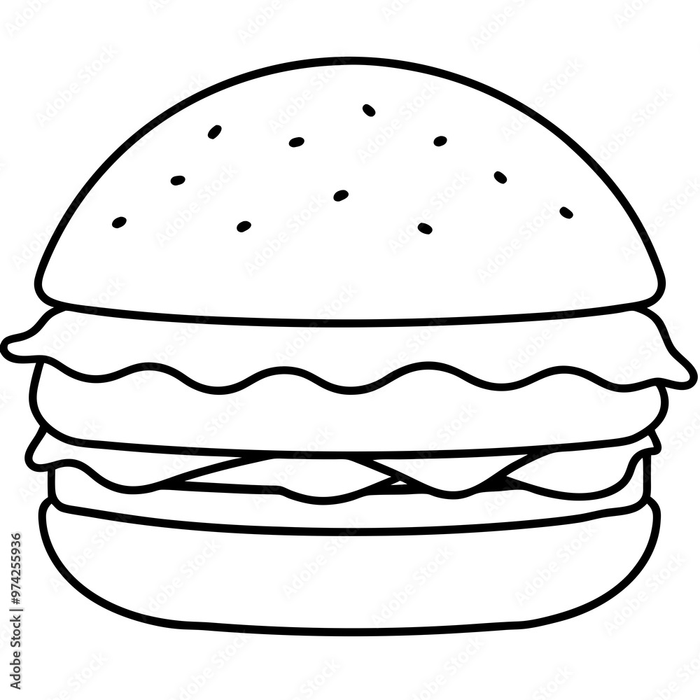 burger line art vector illustration burger line art vector illustration