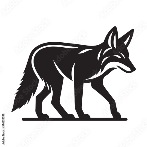 Unique coyote silhouette for artistic and digital uses - Coyote black vector
