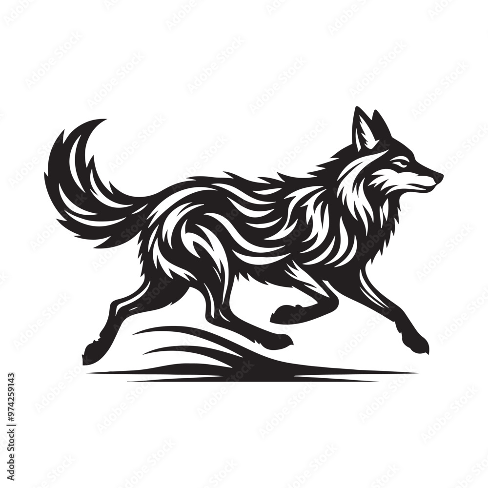Creative coyote silhouette for unique media applications - Coyote black vector
Creative coyote silhouette for unique media applications - Coyote black vector