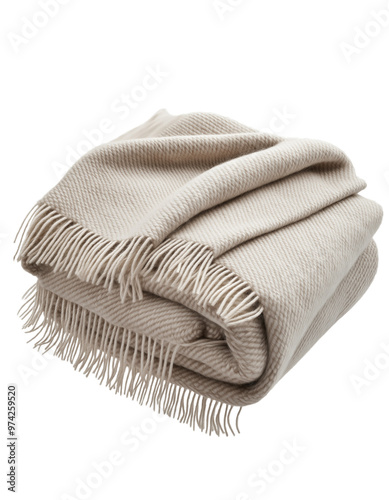 Cozy Woven Wool Blanket, Folded Neatly - Isolated on Transparent Background