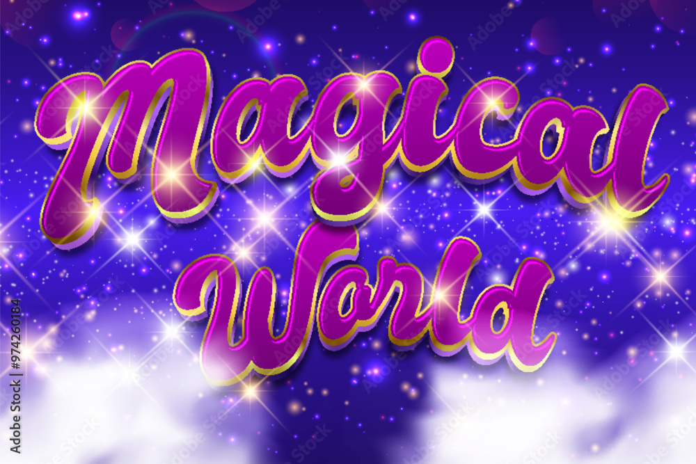 magical world magic style text logo typography editable text effect font style template design background magical world magic style text logo typography editable text effect font style template design background