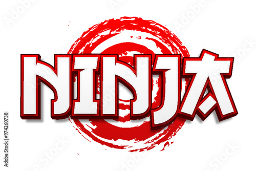 ninja logo text japan warrior typography editable text effect font style template design