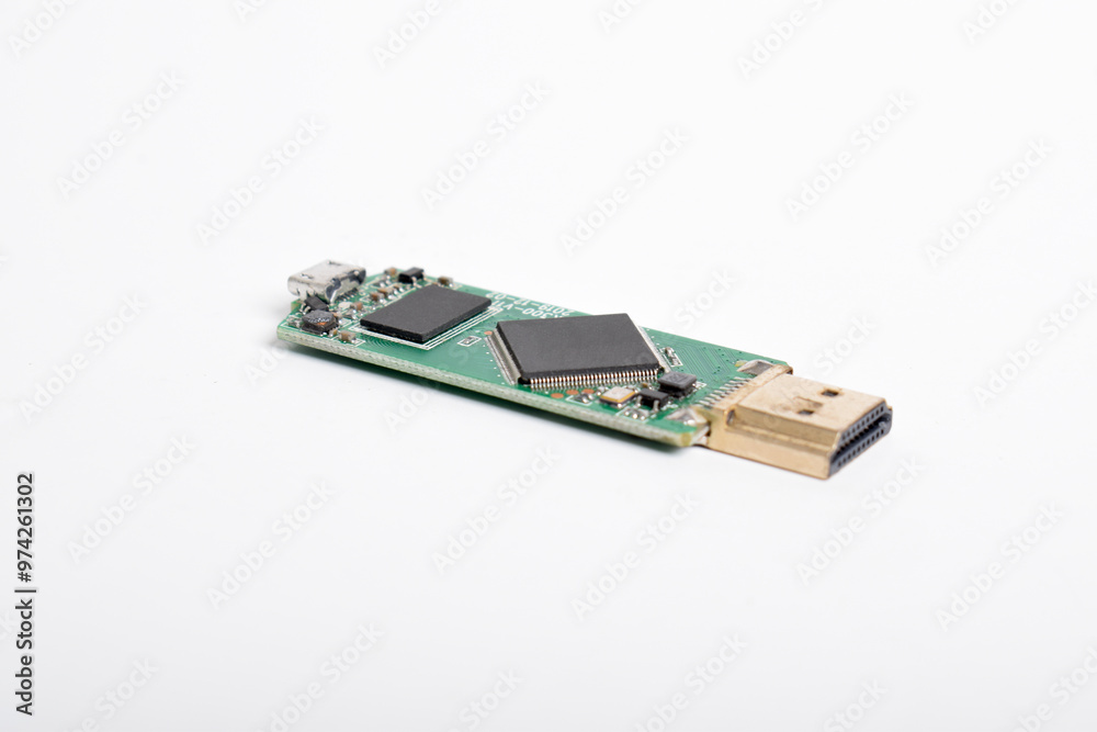 Circuit board inside USB flash drive isolated on white background. With clipping path. Circuit board inside USB flash drive isolated on white background. With clipping path.