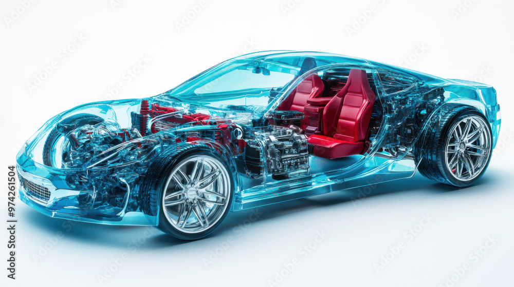 Transparent Car Engine. Transparent Car Engine.