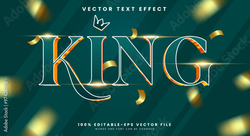 King 3d editable text effect Template Suitable for luxury concept