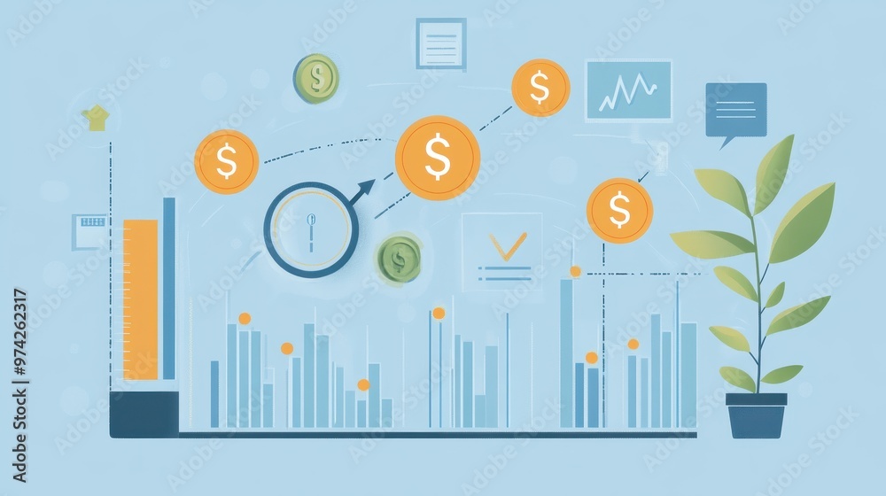 Financial Analytics and Investment Concept Financial Analytics and Investment Concept
