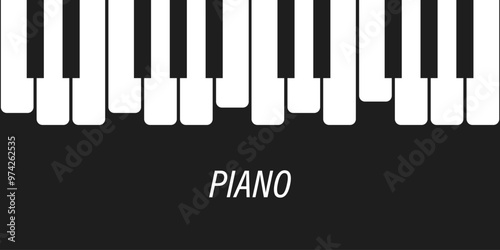 Music background with piano keys illustration. Music concept.