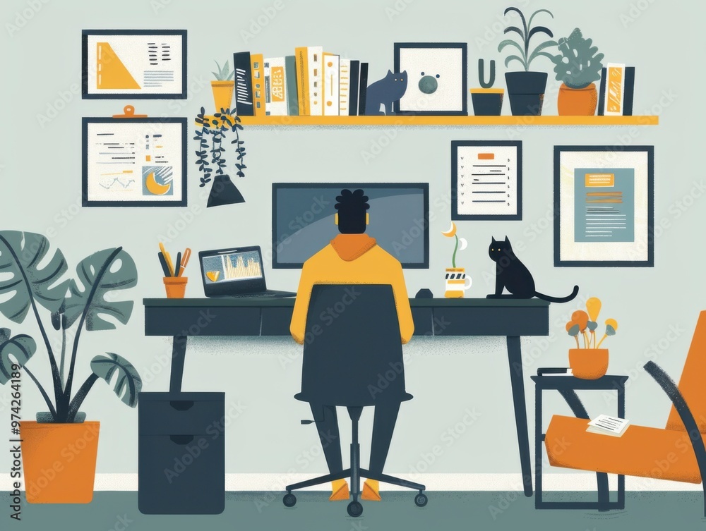 Seamless Virtual Meeting Experience: Employee Engaged in Dynamic Interaction