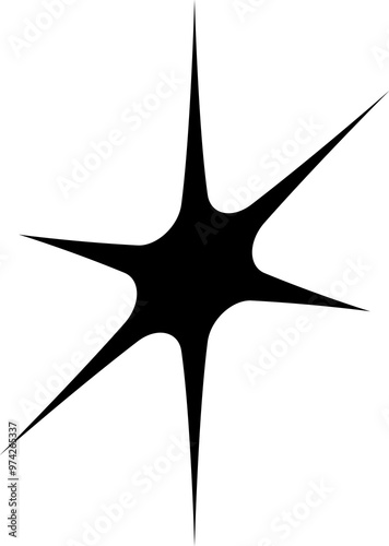 Groovy Y2K star and sparkle graphic symbol