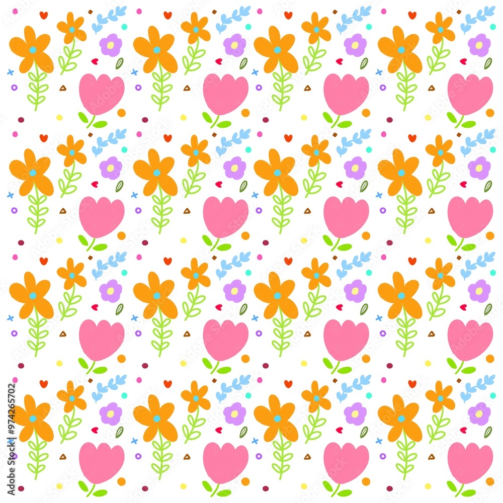 Cute flowers seamless pattern Cute flowers seamless pattern