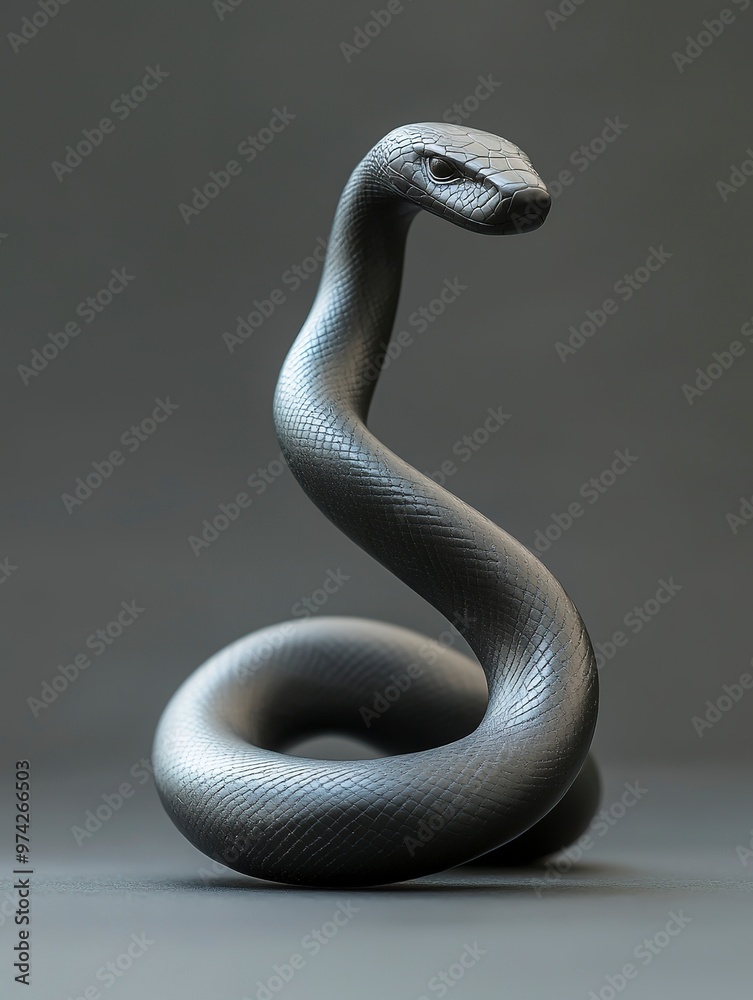 Fototapeta premium An honorary award statuette in the shape of a snake, illustrative and modern, with simple lines