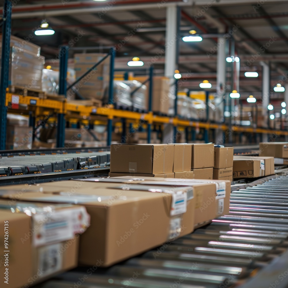 Naklejka premium Efficient Warehouse and Supply Chain Management for Business Success