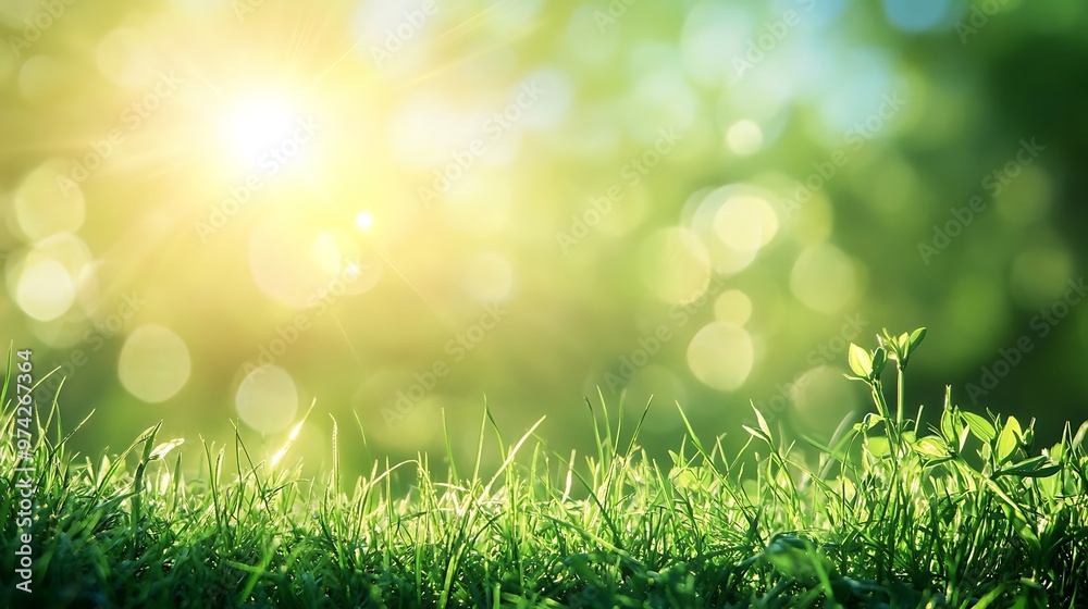 Obraz premium Sunlight Through Green Leaves