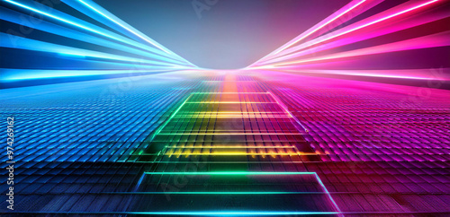 abstract background with lines UV light 