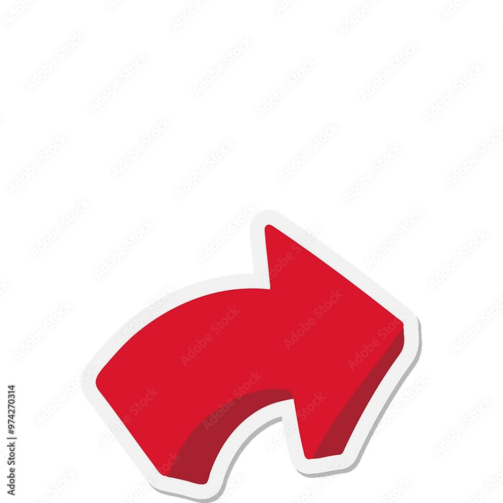 pointing arrow cartoon sticker