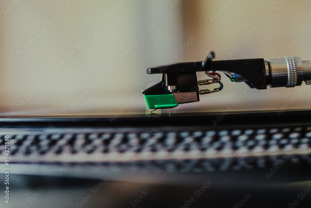 Vinyl player with record and tonearm Vinyl player with record and tonearm