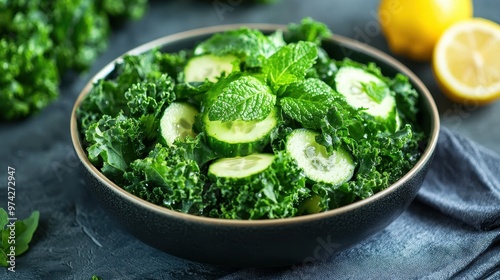 Refreshing Green Salad with Cucumbers and Lemon