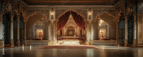 Indian palace architecture with decorations, festive atmosphere