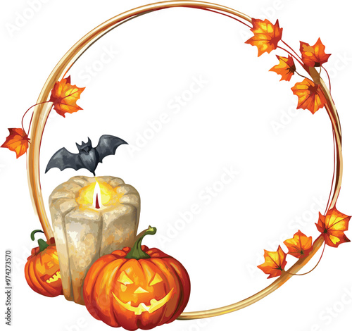 Watercolor Halloween Frame Template