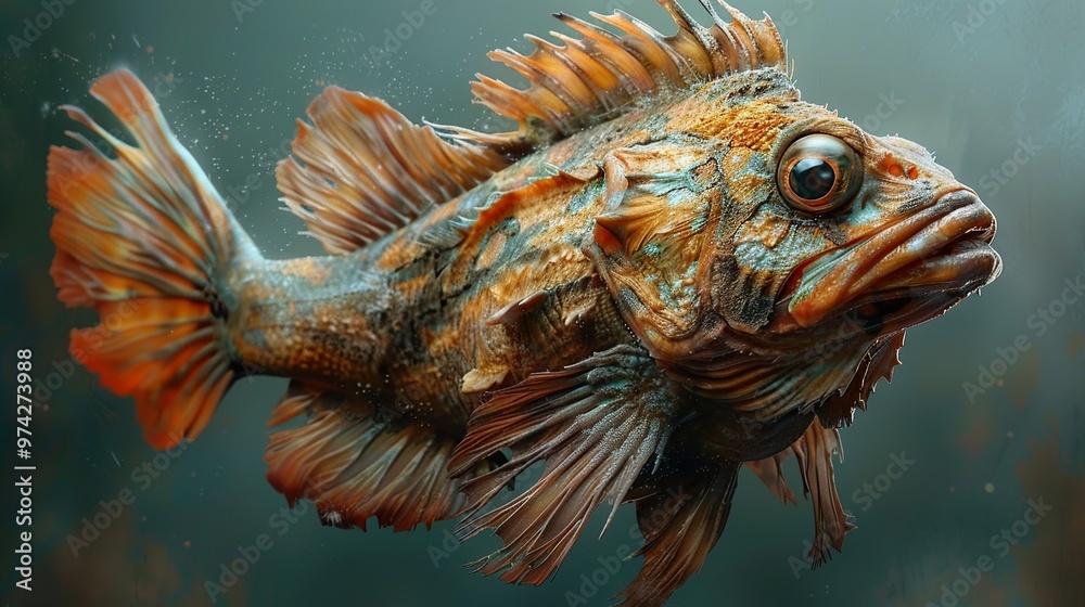 Close-up of a Colorful Fish in the Ocean Close-up of a Colorful Fish in the Ocean